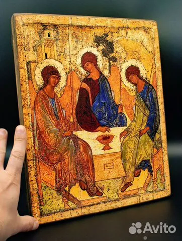 Икона Святая Троица. 36*30 с подставкой