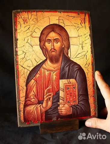 Икона "Христос Вседержитель" + подставка