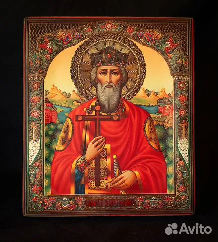 Икона деревянная "Святой князь Владимир"