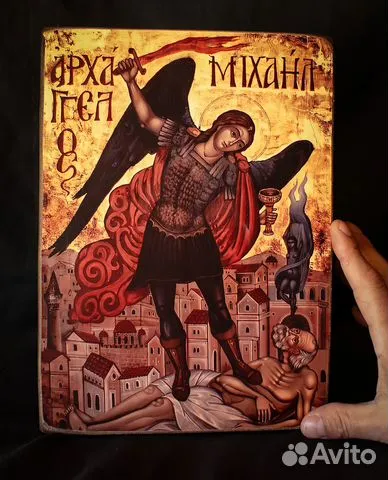 Икона "Архангел Михаил" дерево, ручная работа