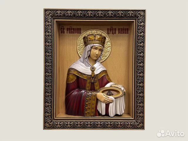 Святая Царица Елена икона резная