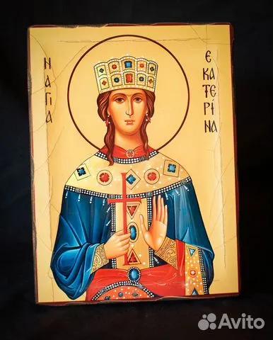 Деревянная именная икона Св. Екатерины