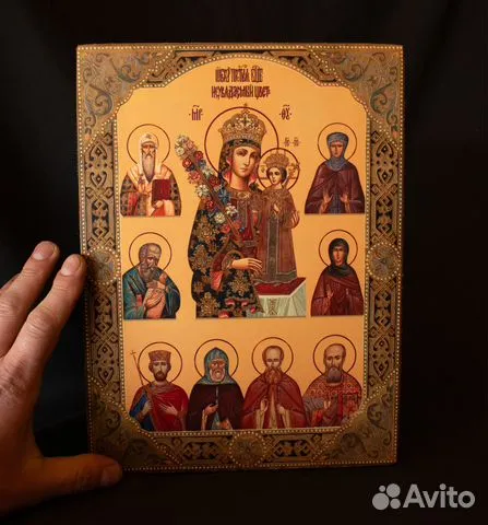 Икона Богоматери "Неувядаемый цвет со святыми"