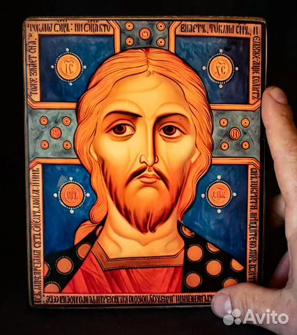 Икона "Христос Вседержитель". Авторская техника