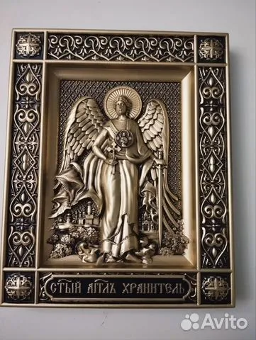 Резная икона Ангел Хранитель