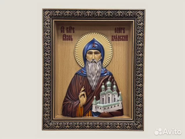 Икона резная Святой Олег Брянский
